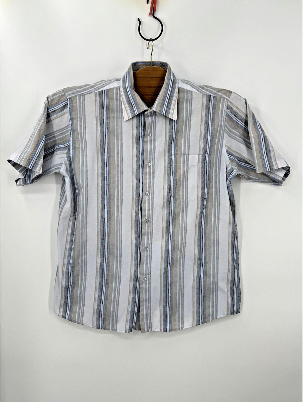 SERGIO LOUIS ITALY MEN'S SHORT SLEEVE BUTTON UP FRONT SIZE LARGE SHIRT 16-16.5